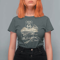 Route Highway 66 100 Year Centennial Motorcycle Americana Road Sign T Shirt For Women