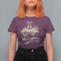 Route Highway 66 100 Year Centennial Motorcycle Americana Road Sign T Shirt For Women