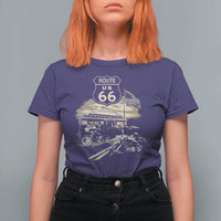 Route Highway 66 100 Year Centennial Motorcycle Americana Road Sign T Shirt For Women