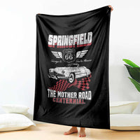 Springfield Missouri US Highway 66 Centennial Keepsake Throw Blanket Vintage 1950 Classic American Car Convertible