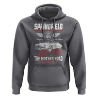 Springfield Missouri US Highway 66 Centennial Keepsake Hoodie Vintage 1950 Classic American Car Convertible