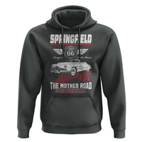 Springfield Missouri US Highway 66 Centennial Keepsake Hoodie Vintage 1950 Classic American Car Convertible