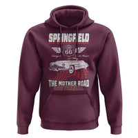 Springfield Missouri US Highway 66 Centennial Keepsake Hoodie Vintage 1950 Classic American Car Convertible