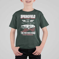Springfield Missouri US Highway 66 Centennial Keepsake T Shirt For Kid Vintage 1950 Classic American Car Convertible