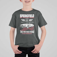 Springfield Missouri US Highway 66 Centennial Keepsake T Shirt For Kid Vintage 1950 Classic American Car Convertible