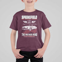 Springfield Missouri US Highway 66 Centennial Keepsake T Shirt For Kid Vintage 1950 Classic American Car Convertible