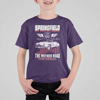 Springfield Missouri US Highway 66 Centennial Keepsake T Shirt For Kid Vintage 1950 Classic American Car Convertible