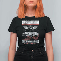 Springfield Missouri US Highway 66 Centennial Keepsake T Shirt For Women Vintage 1950 Classic American Car Convertible
