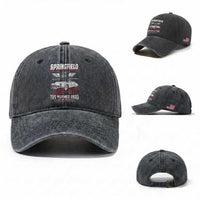 Springfield Missouri US Highway 66 Centennial Keepsake Washed Cotton Baseball Cap Vintage 1950 Classic American Car Convertible