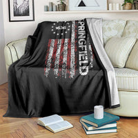 Springfield Massachusetts American Flag Established 1636 Throw Blanket