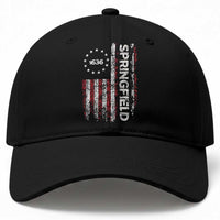 Springfield Massachusetts American Flag Established 1636 Baseball Cap