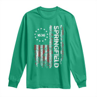 Springfield Massachusetts American Flag Established 1636 Long Sleeve Shirt
