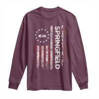 Springfield Massachusetts American Flag Established 1636 Long Sleeve Shirt