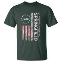 Springfield Massachusetts American Flag Established 1636 T Shirt