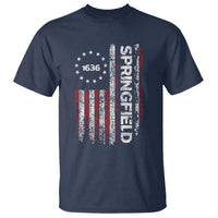 Springfield Massachusetts American Flag Established 1636 T Shirt
