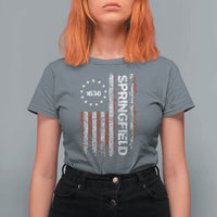Springfield Massachusetts American Flag Established 1636 T Shirt For Women