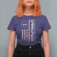 Springfield Massachusetts American Flag Established 1636 T Shirt For Women