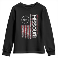 Missouri Missourian MO American Flag Established 1821 Youth Sweatshirt