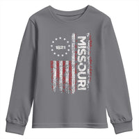 Missouri Missourian MO American Flag Established 1821 Youth Sweatshirt