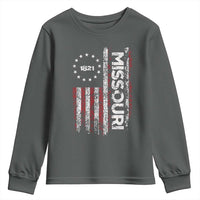 Missouri Missourian MO American Flag Established 1821 Youth Sweatshirt