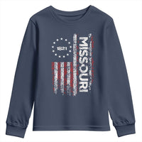 Missouri Missourian MO American Flag Established 1821 Youth Sweatshirt