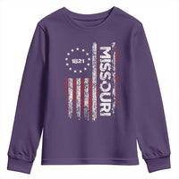 Missouri Missourian MO American Flag Established 1821 Youth Sweatshirt