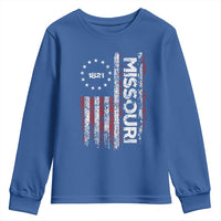 Missouri Missourian MO American Flag Established 1821 Youth Sweatshirt
