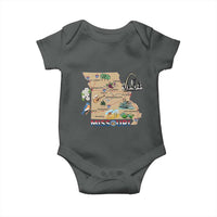 Missouri Map Landmarks Major Cities Roads Flag Baby Onesie