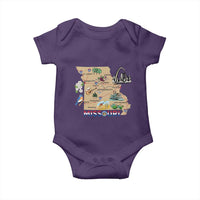 Missouri Map Landmarks Major Cities Roads Flag Baby Onesie