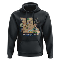 Missouri Map Landmarks Major Cities Roads Flag Hoodie