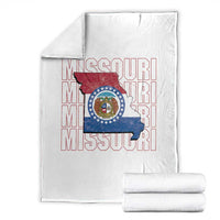 Missouri Flag Map State Distressed Throw Blanket
