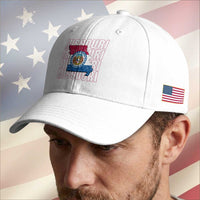 Missouri Flag Map State Distressed Baseball Cap