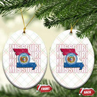Missouri Flag Map State Distressed Ceramic Ornament