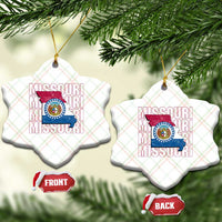 Missouri Flag Map State Distressed Ceramic Ornament