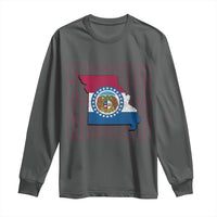 Missouri Flag Map State Distressed Long Sleeve Shirt
