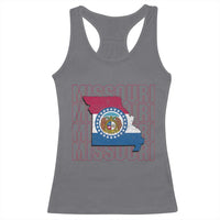 Missouri Flag Map State Distressed Racerback Tank Top