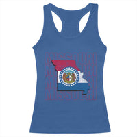 Missouri Flag Map State Distressed Racerback Tank Top