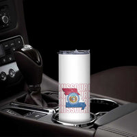 Missouri Flag Map State Distressed Skinny Tumbler