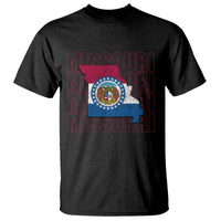 Missouri Flag Map State Distressed T Shirt