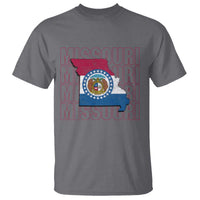 Missouri Flag Map State Distressed T Shirt
