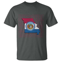 Missouri Flag Map State Distressed T Shirt