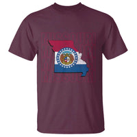 Missouri Flag Map State Distressed T Shirt
