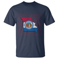 Missouri Flag Map State Distressed T Shirt