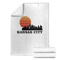 Kansas City Missouri Retro 80s Style Throw Blanket