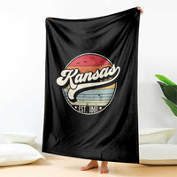 Kansas City Missouri Retro 80s Established 1861 Throw Blanket