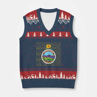 Retro Kansas Flag Vintage KS Souvenir V-Neck Knit Sweater Vest