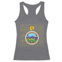 Retro Kansas Flag Vintage KS Souvenir Racerback Tank Top