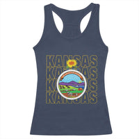 Retro Kansas Flag Vintage KS Souvenir Racerback Tank Top