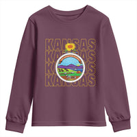Retro Kansas Flag Vintage KS Souvenir Youth Sweatshirt