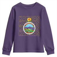 Retro Kansas Flag Vintage KS Souvenir Youth Sweatshirt